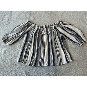 Women's Liv 4 Life Off Shoulder Crop Top Size S Blue And White‎